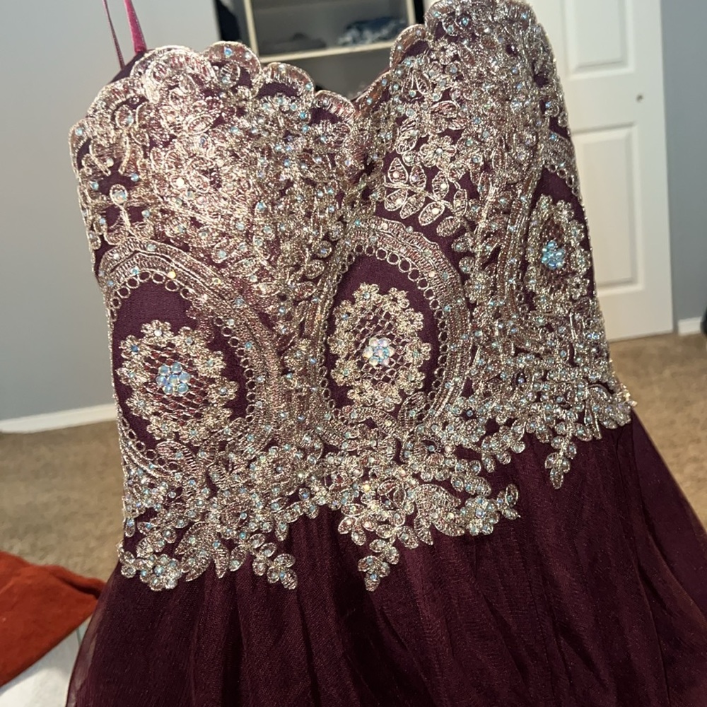 Wine Red Strapless Mini Dress Semi-formal